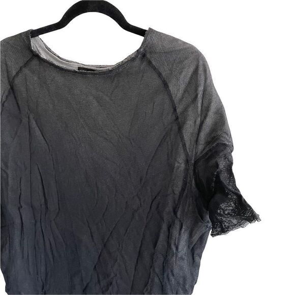 KEDZIOREK Lagenlook Crew Neck Short Sleeve Layered Tunic Dress Black 44 - Picture 8 of 14